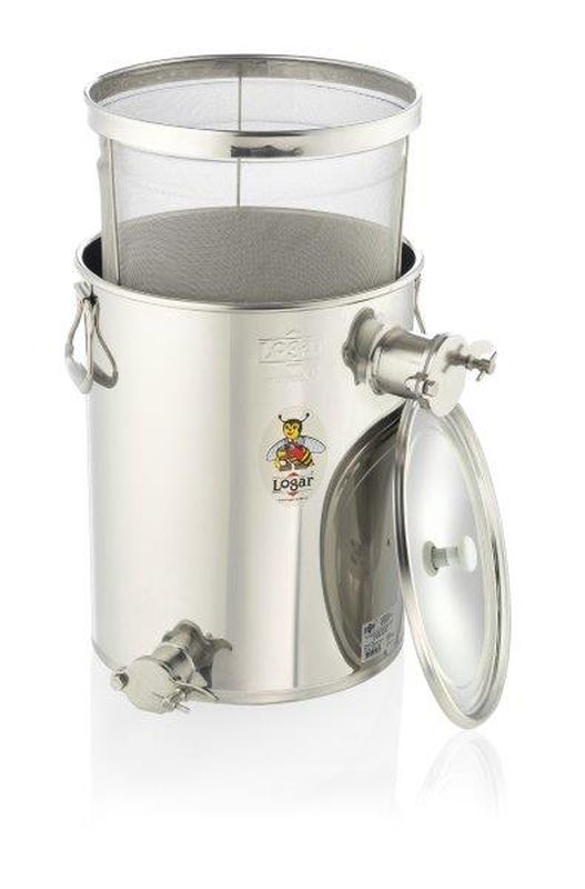 Logar Tanica filtrante di appoggio con filtro fine, 35 kg, rubinetto di troppo pieno XL