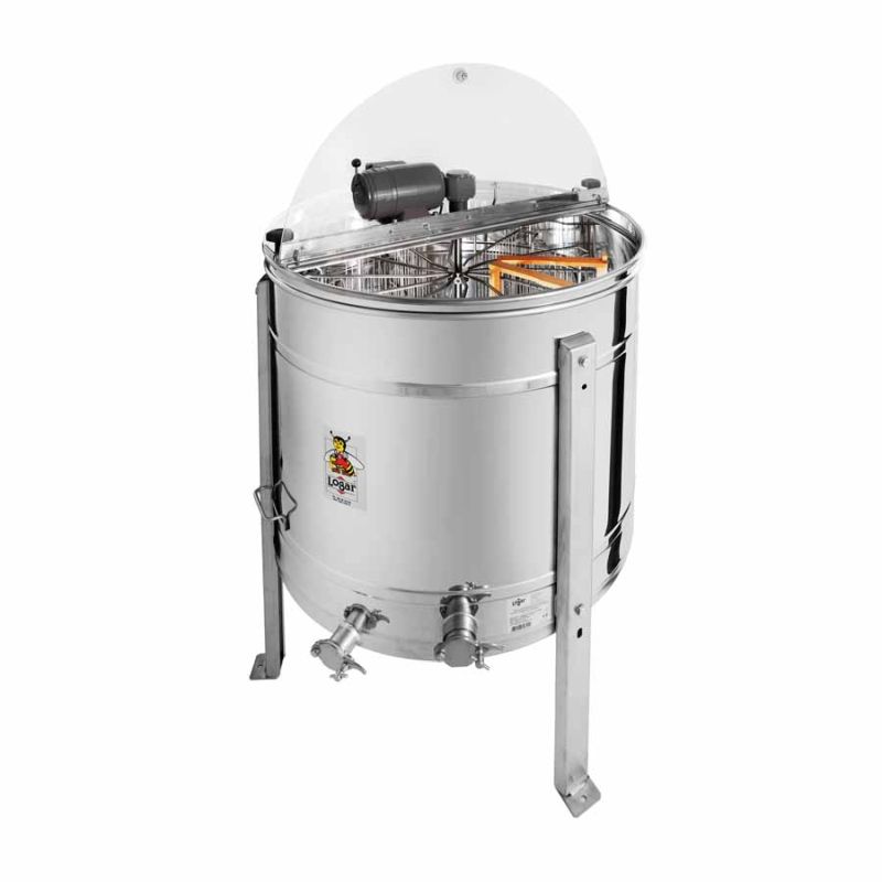 Logar centrifuga radiale per 12 telaini con griglia anti-rottura, vasca Ø76 cm, azionamento motore (Art. n. 4559)