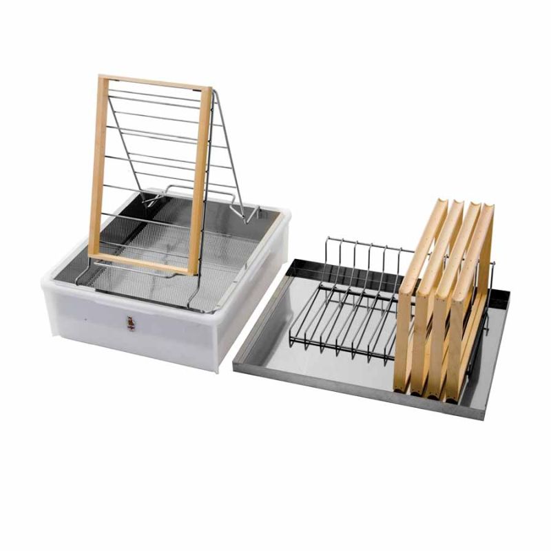 Attrezzatura per disopercolare con coperchio e appoggio per telai AŽ