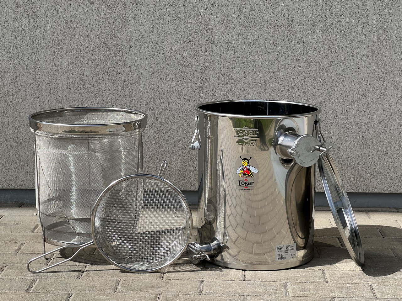 Logar Unterstell-Siebkanne 35 kg – tanica con setaccio non intasante