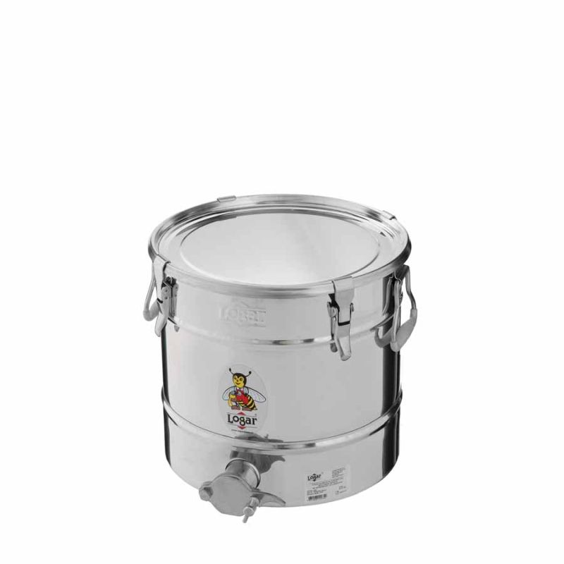 Logar Contenitore di travaso 25 kg con fondo inclinato, 4 chiusure a ghiera