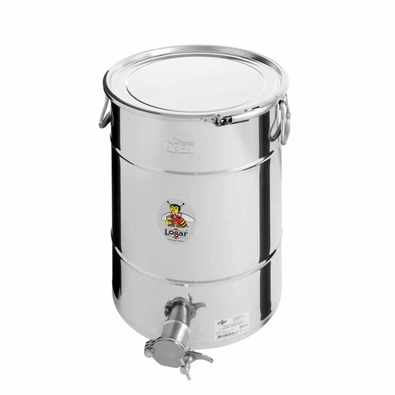 Contenitore per imbottigliamento del miele Logar 50 kg con anello di serraggio e guarnizione (Art. Nr. 2115)